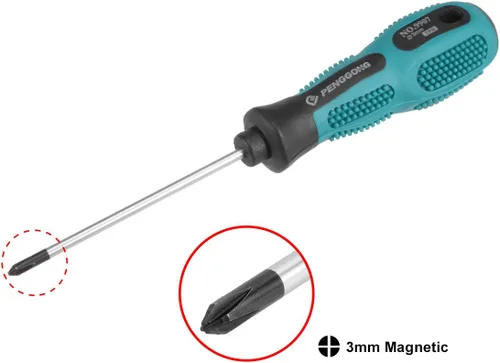 Miniatura 2 de uxcell Destornillador Phillips #0 con mango cómodo antideslizante y espiga redonda de 3 pulgadas