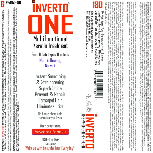 Miniatura 11 de INVERTO ONE - Kit de queratina brasileña sin formaldehído de 6.1 fl oz con champú clarificante, tratamiento vegano de grado de salón para resultados