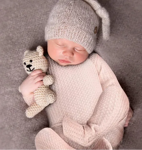 Miniatura 2 de Moda recién nacido niños niñas bebé sesión de fotos accesorios trajes ganchillo ropa sombrero de cola larga pantalones accesorios de fotografía