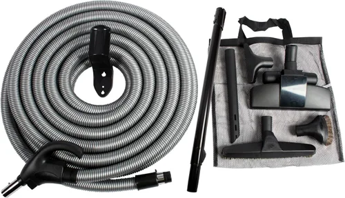 Miniatura 4 de Cen-Tec Systems 97305 Kit de accesorios de vacío central de bajo voltaje con manguera de control de interruptor, 30 pies, color negro