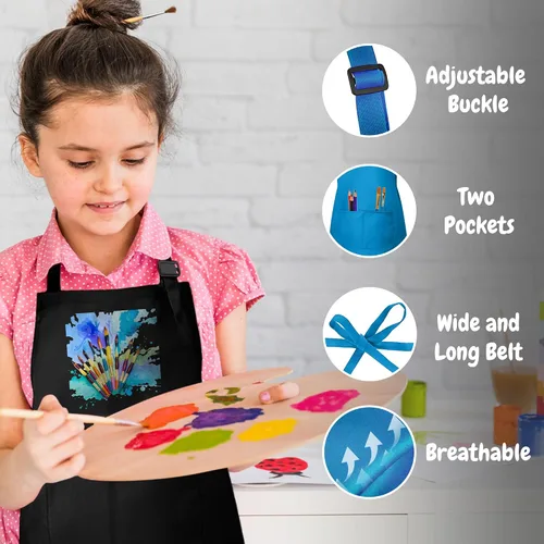 Miniatura 4 de Delantal personalizado para niños con nombre personalizado, delantal de artista para pintar y manualidades, relleno de calcetines para niños y niñas
