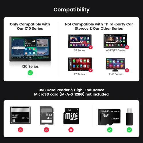 Miniatura 7 de ATOTOZONE Cámara de respaldo 1080P, grabación de video, control de luz mejorado, WDR, reproducción GPS, gran angular de 140°, impermeable IP67