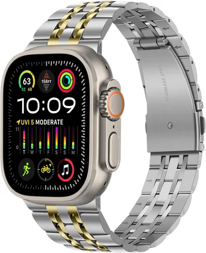 Miniatura 11 de Tasikar Correa compatible con Apple Watch Band de 1.654 pulgadas (Serie 11/10) 1.614 pulgadas, 1.575 pulgadas, 1.496 pulgadas, correa de metal