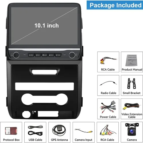 Miniatura 9 de Radio de coche estéreo unidad principal para Ford F150 2009 2010 2011 2012 2013 2014 con Carplay inalámbrico Android Auto 10 pulgadas pantalla