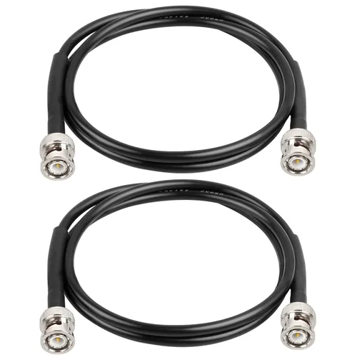 Miniatura 25 de MOOKEERF Cable BNC - 1 pie 2 piezas RG58 50 ohm macho a macho cables coaxiales de extensión BNC de baja pérdida para antenas, radios RF, módems