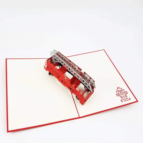 Miniatura 6 de Camión de bomberos - Tarjeta desplegable 3D para el día del padre, tarjeta desplegable de feliz aniversario, regalo de cumpleaños, tarjeta de camión