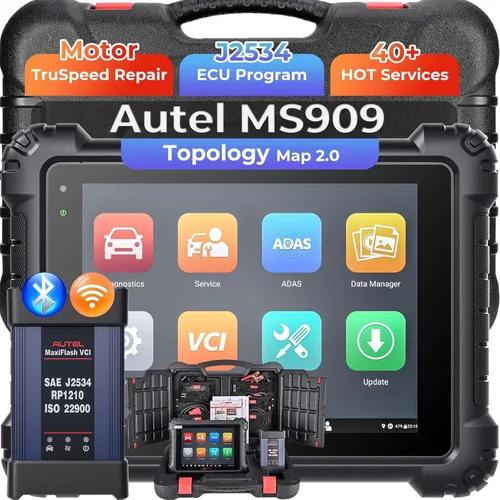 Autel Escáner inteligente MaxiSys MS909: MS909 2026 Igual que Ultra MS919, hasta MS908S PRO II Elite II PRO, reparación de motor TruSpeed como Ultra