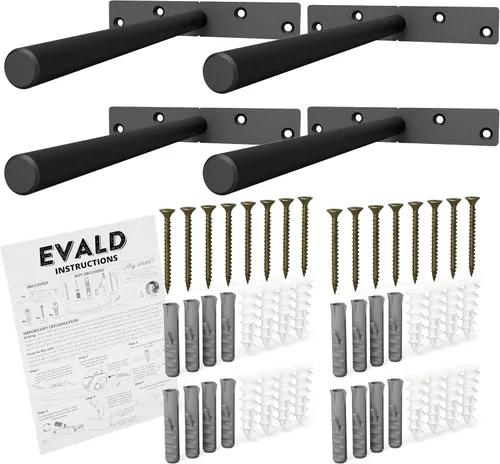 Miniatura 26 de EVALD Soporte de Estante Flotante Resistente Soporte de Repisa Flotante de 4 Pulgadas, Soportes de Estante Ocultos y Anclajes Accesorios