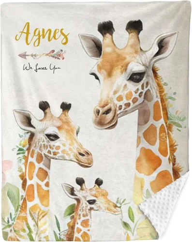 Miniatura 31 de Mantas de bebé personalizadas para niños, manta de felpa suave de doble capa con respaldo de puntos, manta personalizada de oso minky, manta de bebé
