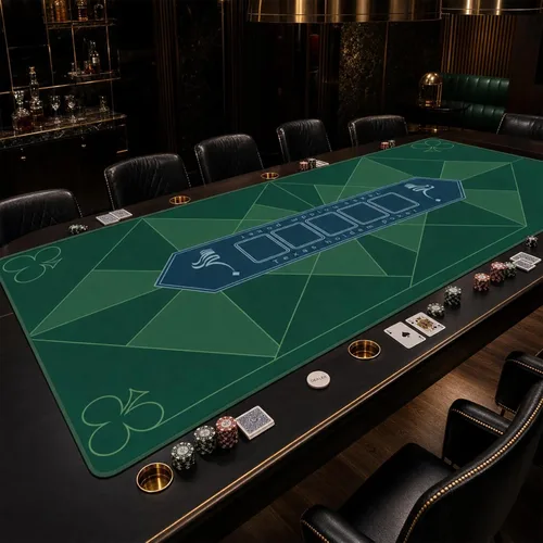 Miniatura 10 de AQQA Tapete de mesa de póquer de lujo de 70 x 35 pulgadas y tablero de póquer, superficie de juego Texas Hold'em de goma para 8-10 jugadores, tapete