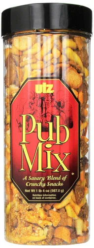 Miniatura 9 de Utz Pub Mix, 42 onzas. Barril, mezcla de bocadillos sabrosos con una mezcla de sabores crujientes para un delicioso aperitivo de fiesta, recipiente