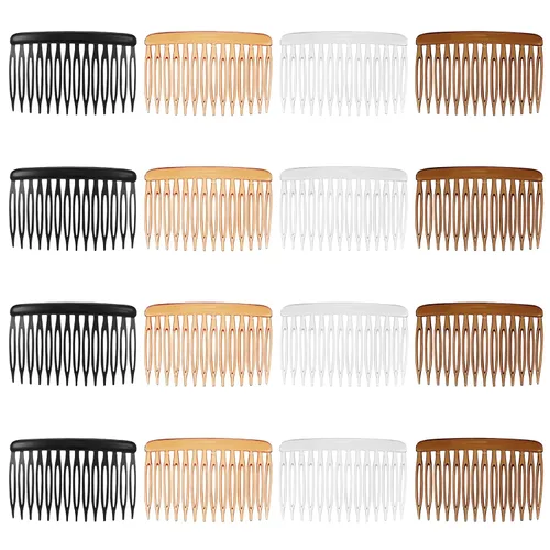 16 peines franceses para mujer, 14 dientes, 2.8 x 1.8 pulgadas, peine lateral de pelo, clips de plástico para peine francés, peines pequeños para