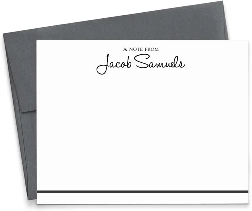 Miniatura 11 de Modern Pink Paper Papelería personalizada para hombres o mujeres, tarjetas de notas plegables personalizadas, tu elección