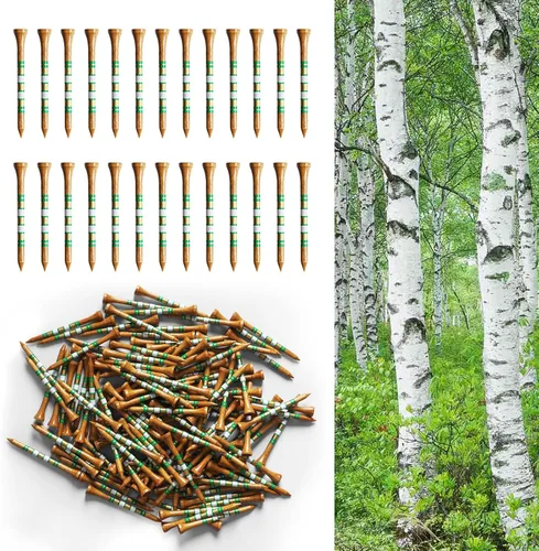 Miniatura 11 de FINGER TEN - Tees de golf de madera para hombres, 1 1/2, 2 3/4, 3 1/4 pulgadas, abedul occidental, paquete de 100, reduce la fricción, base alta