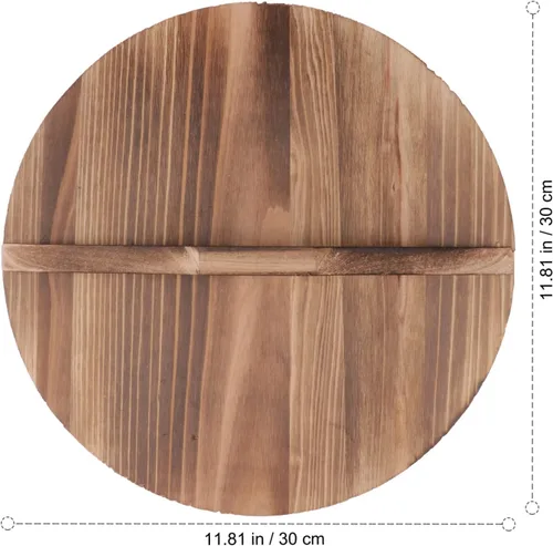 Miniatura 9 de Cabilock Tapa de olla de madera de 11.02 pulgadas, cubierta de sartén de cocina antiquemaduras con mango grande, cubierta para olla de cocina