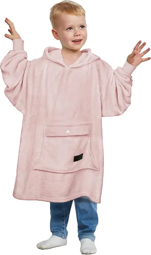 Miniatura 13 de Catalonia - Sudadera con capucha de gran tamaño para niños, sudadera de forro polar portátil con bolsillo frontal grande, para niños de 4 a 12 años