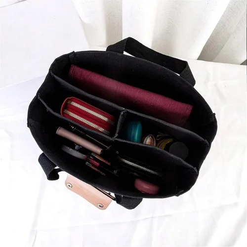Miniatura 6 de Moonelo Everything - Bolsa de lona con múltiples bolsillos, bolsa de mano con compartimentos, bolsa de mano para mujer