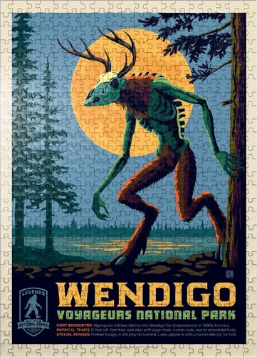 Miniatura 8 de MyPuzzle Legends of The National Parks: Voyageurs' The Wendigo, póster vintage, rompecabezas premium de 100 piezas para adultos
