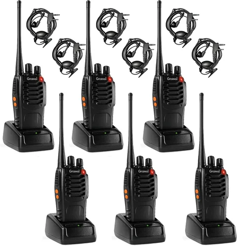 Miniatura 9 de Radio de 2 vías Walkie Talkie de largo alcance con auricular UHF de 16 canales 400-470 MHz (paquete de 2)