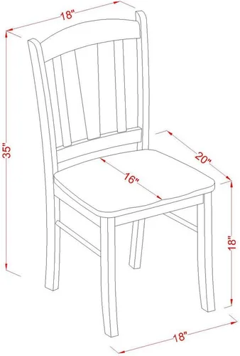 Miniatura 11 de East West Furniture ESDL3-OAK-W - Juego de mesa de cocina de 3 piezas para espacios pequeños que contiene una mesa de comedor redonda con pedestal