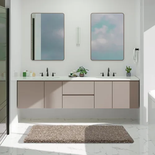 Miniatura 101 de Yimobra Alfombra de baño de felpa esponjosa, súper lanuda suave, cómoda, antideslizante, absorbente de agua, alfombra de baño de microfibra que se
