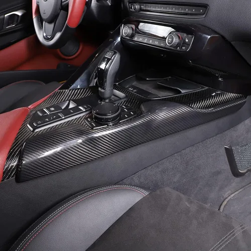 Miniatura 3 de CHEAYAR Panel de cambios lateral de consola central compatible con Toyota Supra GR A90 A91 MK5 2019-2022, marco adhesivo para panel de cambios