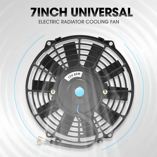 Miniatura 4 de DNA Motoring Ventilador de radiador delgado de enfriamiento eléctrico de alto rendimiento de 7 pulgadas con kit de montaje, negro, 2 piezas