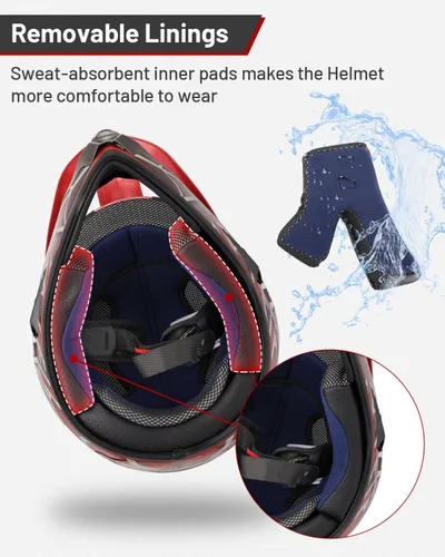 Miniatura 4 de OUMURS DOT Casco para bicicleta de tierra para jóvenes para niños y niñas de 5 a 14 años, de cuatro ruedas, motocross, BMX, MX, UTV, moto de nieve