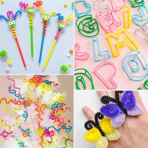 Miniatura 6 de FirstKitchen Limpiadores de tuberías para manualidades, 200 unidades, limpiadores de tuberías amarillos, tallos de chenilles de 0.23 x 12 pulgadas