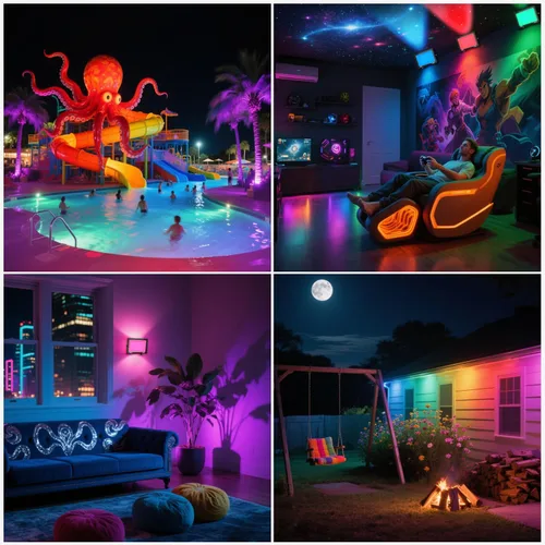 Miniatura 5 de Luz de Inundación LED al Aire Libre, Luz de Inundación RGB de 50W Cambio de Color, Luces de Paisaje al Aire Libre Impermeables IP66 para Escenario