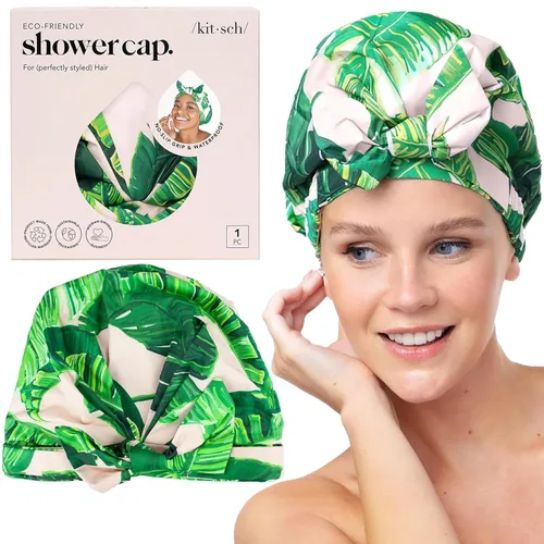 Miniatura 9 de Gorra de ducha Kitsch Luxe, reutilizable e impermeable, resistente al moho, forrada y acondicionada