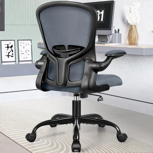 Miniatura 16 de FelixKing Sillas de escritorio de oficina, silla ergonómica de escritorio para PC con ruedas, soporte lumbar ajustable y altura, silla giratoria
