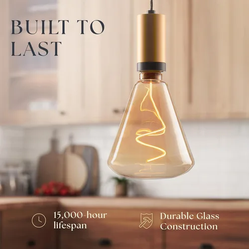 Miniatura 3 de Next Glow Bombilla LED decorativa Edison de filamento LED – 240 lúmenes, 4.9 W, regulable, 2000 K blanco cálido, base mediana E26 con impresionante