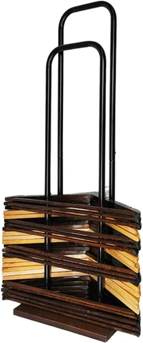Miniatura 10 de Apilador de perchas, estante de almacenamiento de madera y acero inoxidable, grande (32.7 pulgadas de alto), organizador de armario y lavandería