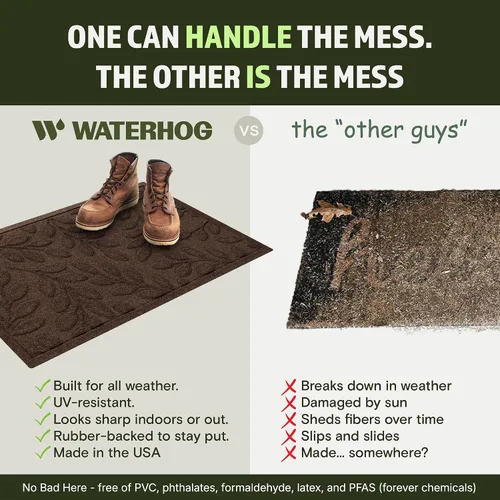 Miniatura 5 de WaterHog Tapete de Bienvenida para Interior/Exterior, 2' x 3', Fabricado en Estados Unidos, Duradero y Resistente al Agua, Tapete Atrapa Suciedad