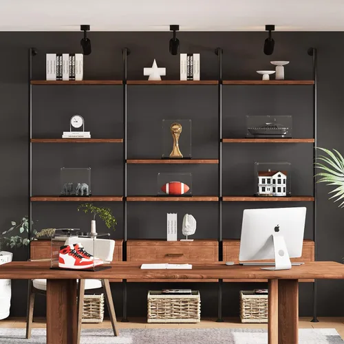 Miniatura 6 de Vitrina de acrílico Cubo de 15 x 8 x 8 pulgadas, caja de exhibición de acrílico de 0.118 in de grosor con base de madera negra, escaparate