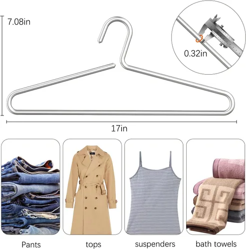 Miniatura 4 de Perchas de aluminio dorado mate de alta calidad, 10 perchas doradas resistentes para trajes