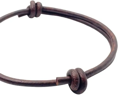 Miniatura 3 de 3 mm Men Genuine Leather Bracelet - Handmade Adjustable Cuff, Mens Minimalism Leather Wrap Wristband, Simple Accessories, Premium Leather, Women