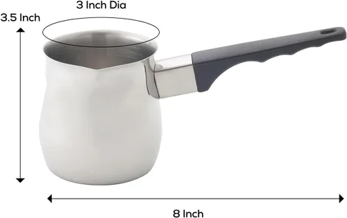 Miniatura 3 de Fino Cafetera Turca de Acero Inoxidable - Calentador Profesional 18/8 para Estufa para Café, Leche, Té, Chocolate Caliente - Deliciosas Bebidas