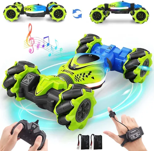 Miniatura 10 de Dysaim Gesture RC Car, juguete de acrobacias RC con detección de gestos para niños de 6 a 12 años, control remoto de mano 4WD de 2.4 GHz con luces