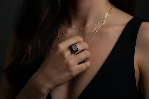 Miniatura 4 de Anillo de ónix negro de estilo clásico, impresionantes anillos de piedras preciosas, joyería hecha a mano para mujer, moda, declaración, compromiso