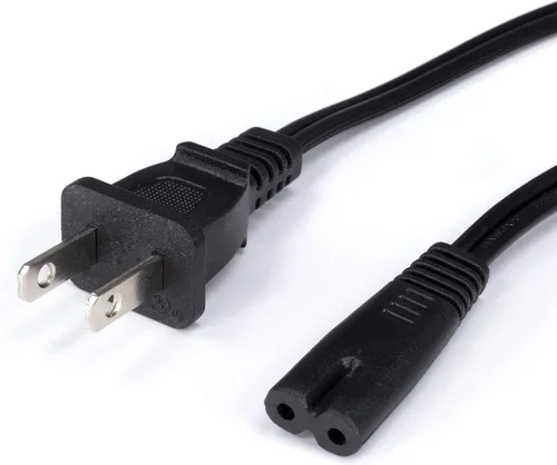 Figura 8 Cable de alimentación (2 clavijas) con núcleo de alambre de cobre, no polarizado para satélite, CATV, sistemas de juego y más – NEMA 1-15P