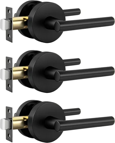 Miniatura 24 de Goldenwarm - Paquete de 1 picaporte negro inactivo de una sola cara, con tirador de puerta de extracción mate, resistente, para armario o despensa
