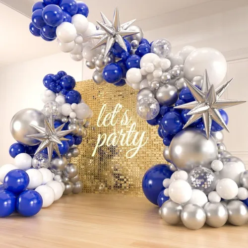 Miniatura 8 de 141 globos de látex con 3 globos de aluminio para cumpleaños, graduación, discoteca 2024, decoraciones de fiesta de graduación