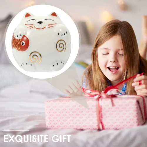 Miniatura 8 de Alcancía de cerámica para gatos, tarro de dinero para gatos, estilo japonés, para niños, para cumpleaños, Navidad, Año Nuevo, decoración del hogar