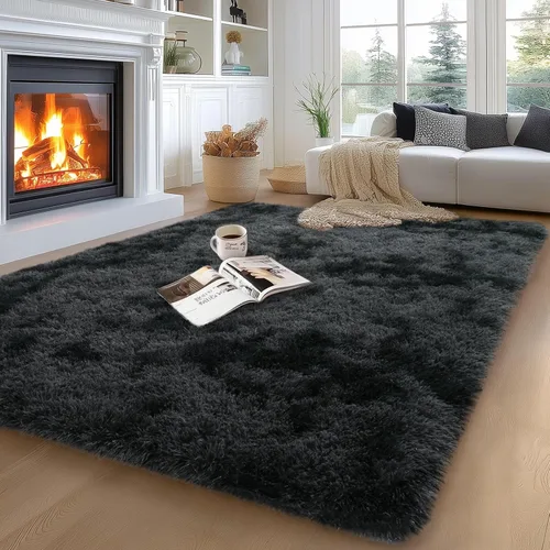 Miniatura 79 de qulint Alfombras de área de 5 x 7 pies para sala de estar, alfombra suave y esponjosa para dormitorio, alfombra de habitación de niños grandes, Gris