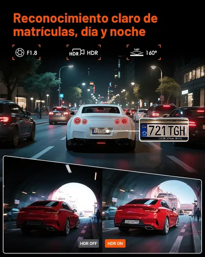 Miniatura 3 de VANTRUE E1 Lite - Cámara de tablero para vehículo, WiFi, GPS, 1080P, control de voz, visión nocturna, modo de estacionamiento de 24 horas, detección