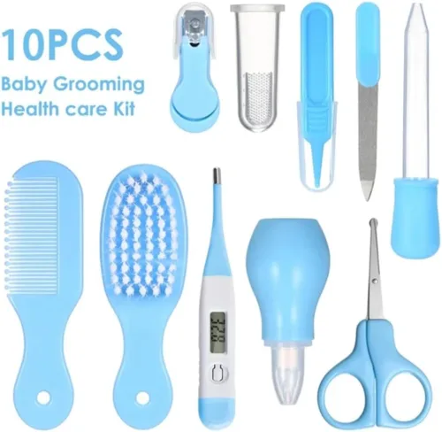 Miniatura 2 de Kit de cuidado de la salud de 10 piezas para recién nacidos y niños pequeños (azul) ideal para viajes y uso doméstico