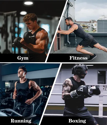 Miniatura 6 de Chaleco de sauna para hombre para entrenamiento de cintura, camisa de sauna para hombre, con cremallera, cinturón de sudor, camiseta sin mangas