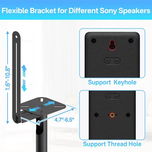 Miniatura 3 de notiela Par de soportes de altavoces de alta resistencia para soportes de altavoces Sony con soporte de pared y soportes de barra de sonido Sony